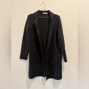 CLOTH By design black oversized cotton cardigan trench coat